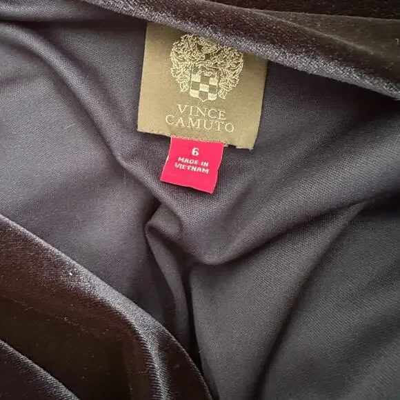 NEW Vince Camuto Midnight Blue Velvet Wrap Dress Sleeveless Size 6 Party $128 - Picture 3 of 8